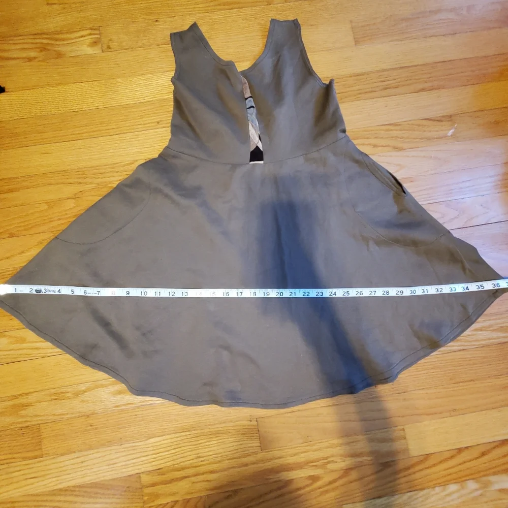 Unique Elegant Tan Sleeveless Baby Doll Dress By Wisdom Eye - Picture 9 of 11